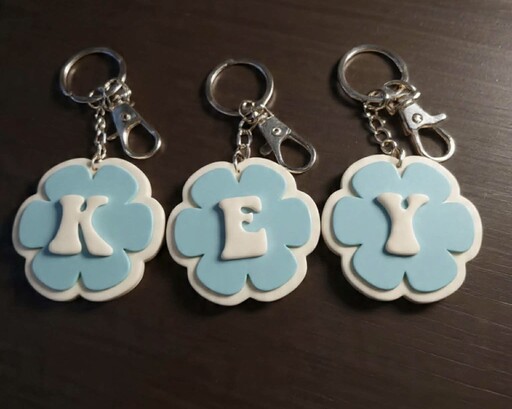 Flower Initial Key Chain